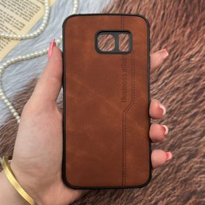 قاب گوشی Galaxy S6 Edge سامسونگ چرم طرح دوخت Business Affairs محافظ لنز دار سرمه ای